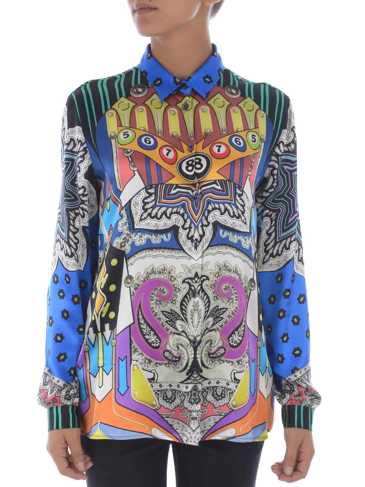 Shirts Etro - Printed silk satin shirt - 92543933 | Shop online at iKRIX