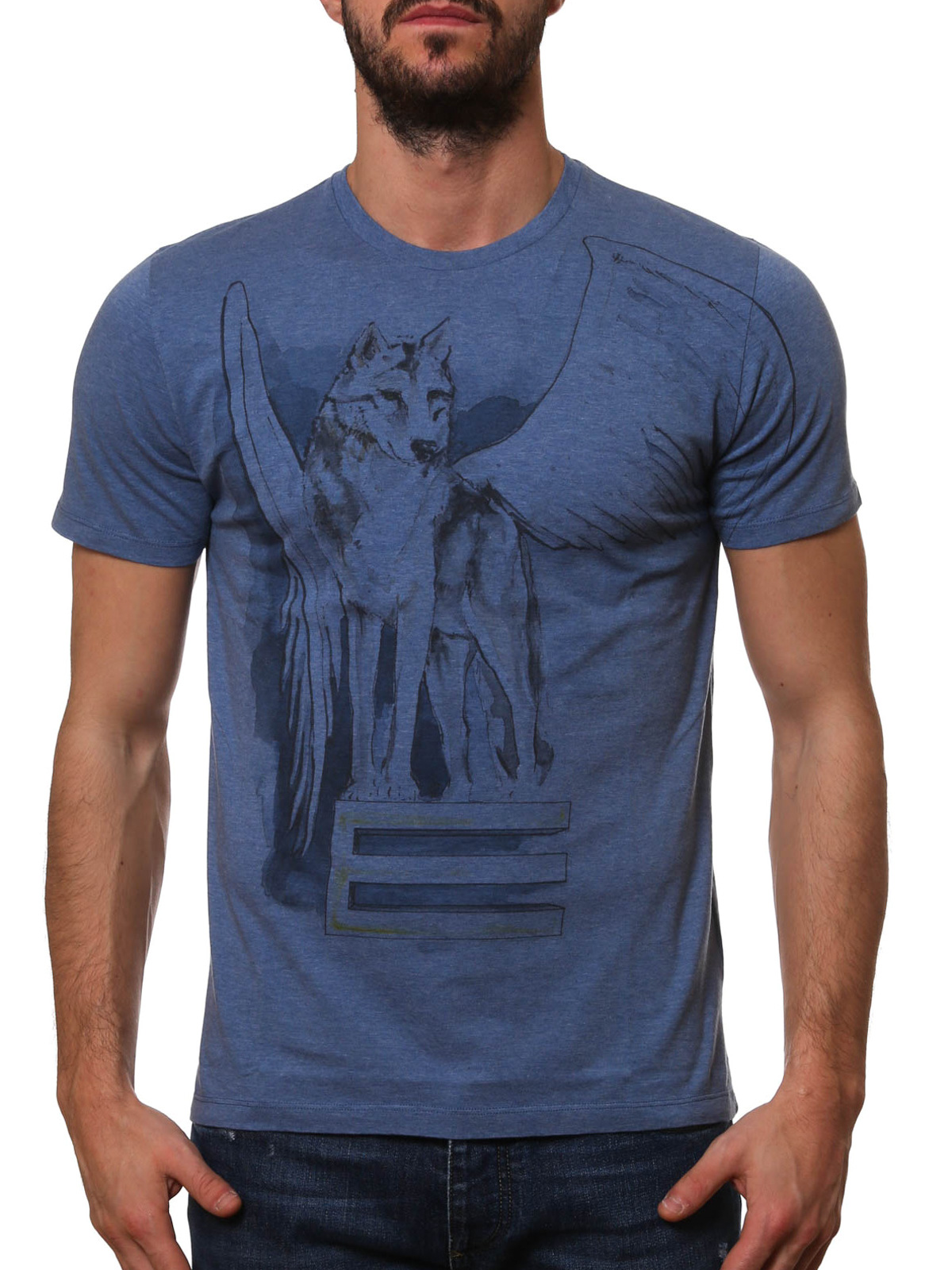 T-shirts Etro - Winged wolf print jersey T-shirt - 1Y0209625250