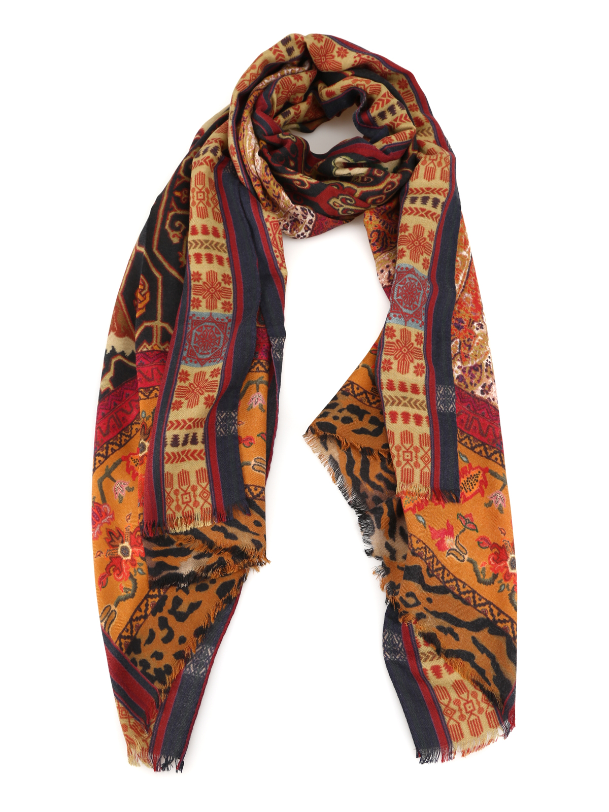 Shaal-Nur multicolour cashmere and silk scarf