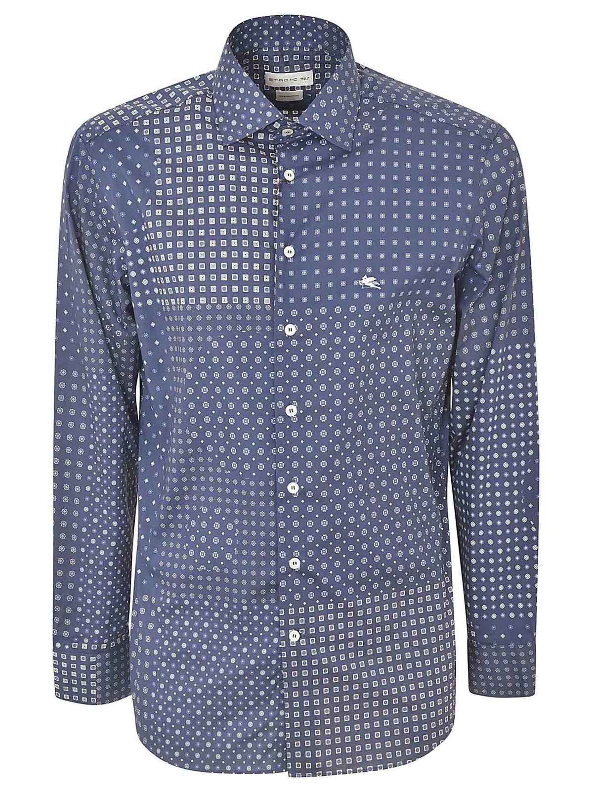 Etro Printed Shirt In Blue