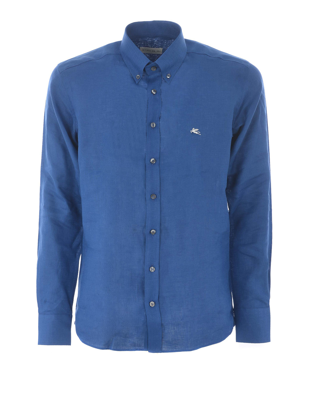 Shirts Etro - Royal blue linen button/down shirt - 163656701200