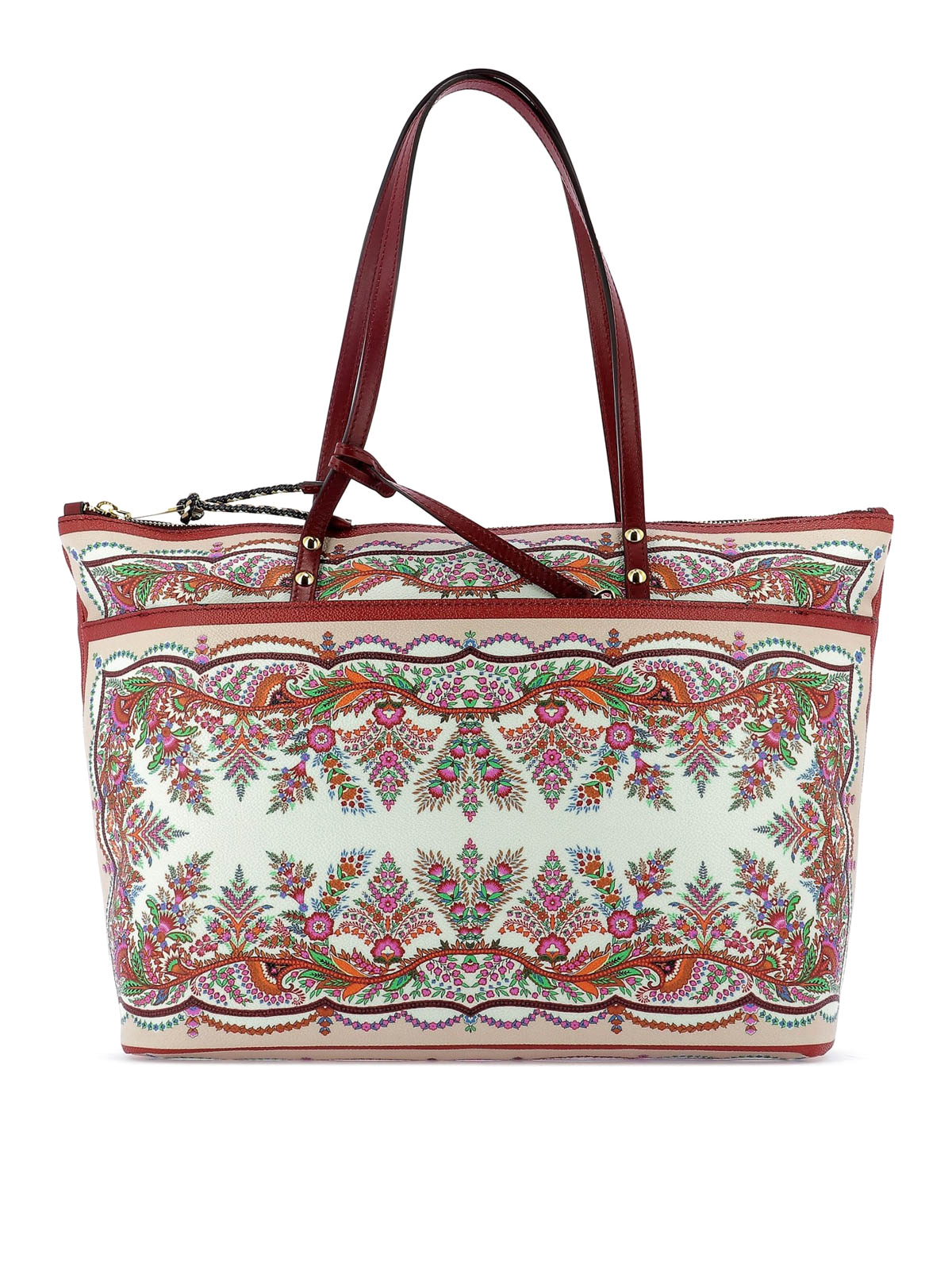 Etro - Flower print leather tote bag - totes bags - 1H97729550300