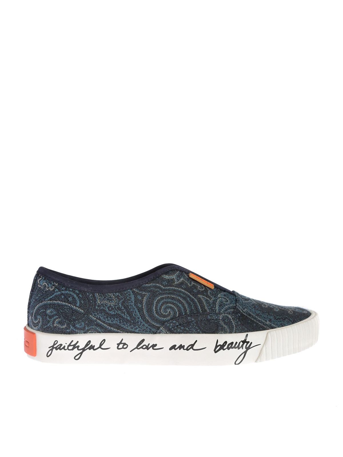 ETRO PAISLEY PRINT SLIP ON IN SHADES OF BLUE