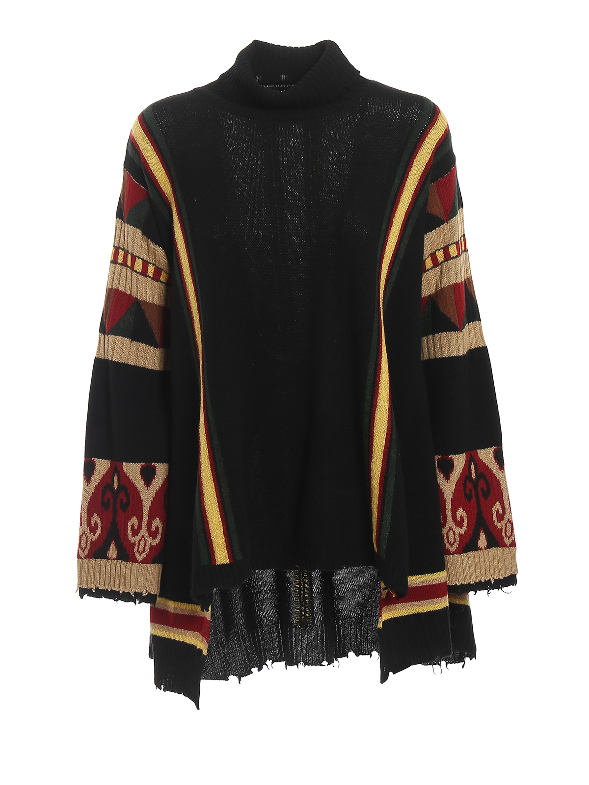 ETRO DESTROYED EDGES PATTERNED OVER SWEATER