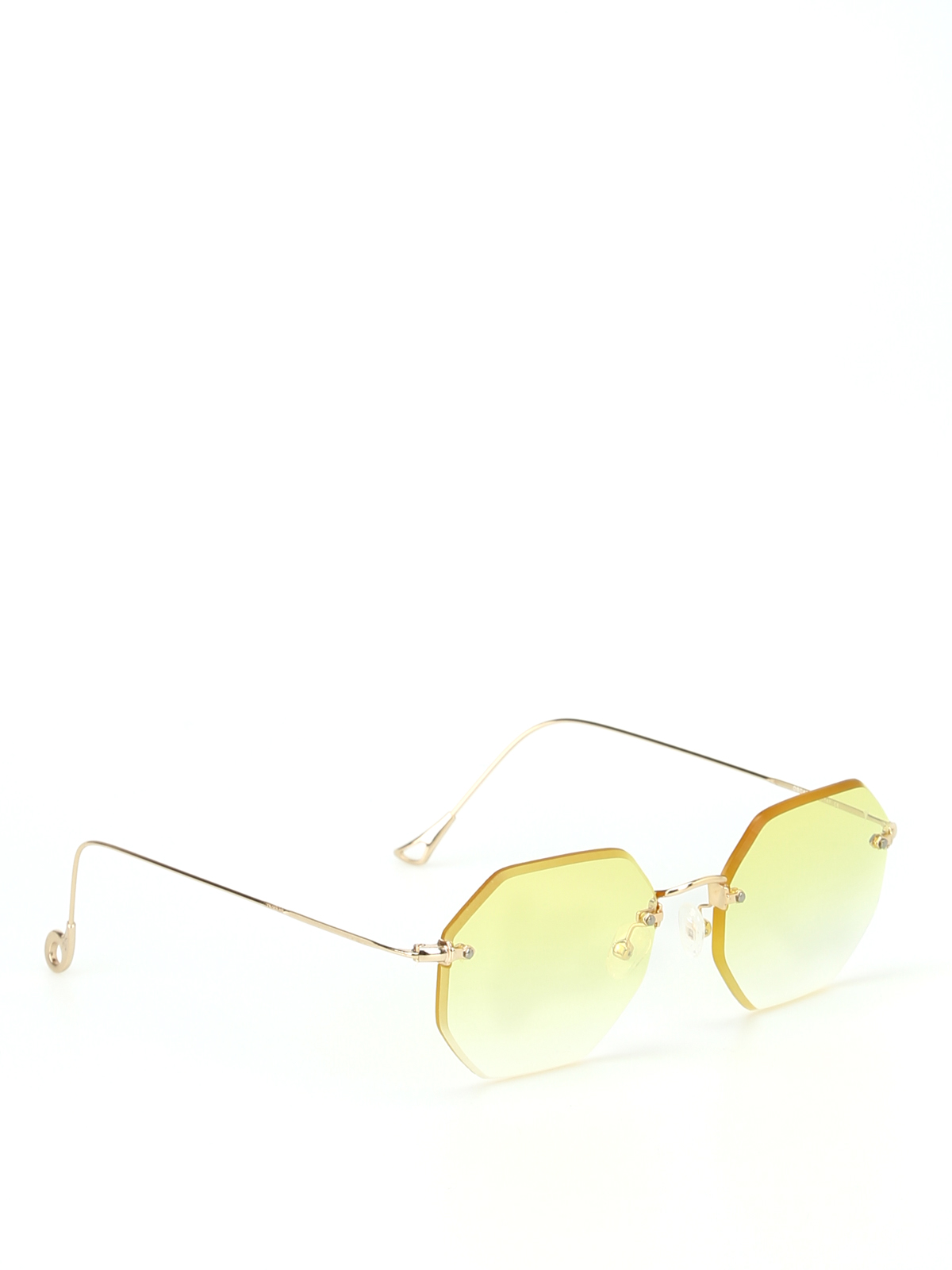 Eyepetizer Oscar Yellow Lens Sunglasses In Gold