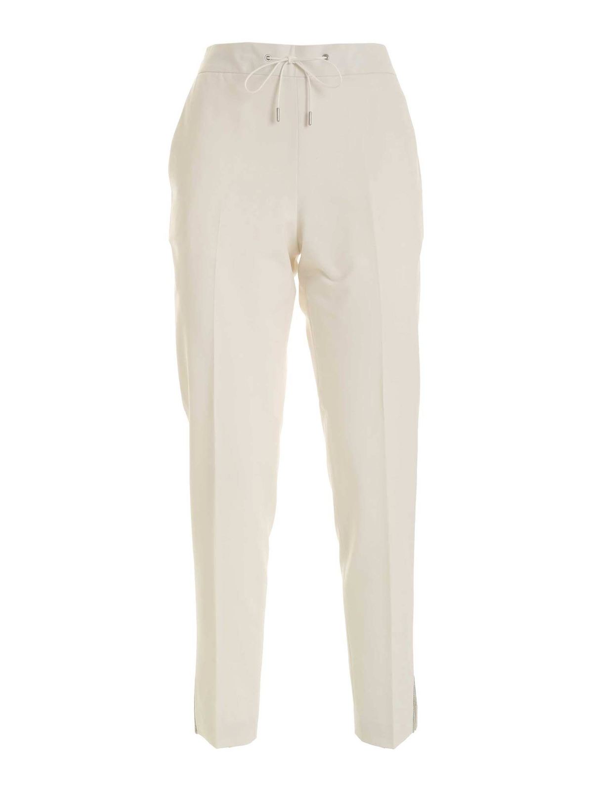 Fabiana Filippi - Micro beads pants in cream color - casual trousers ...