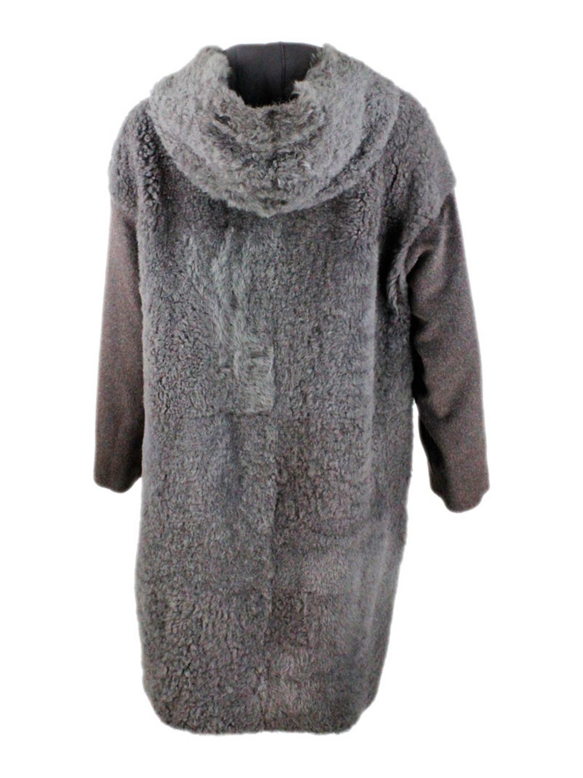 Fur & Shearling Coats Fabiana Filippi - Sheepskin coat in Agate brown ...