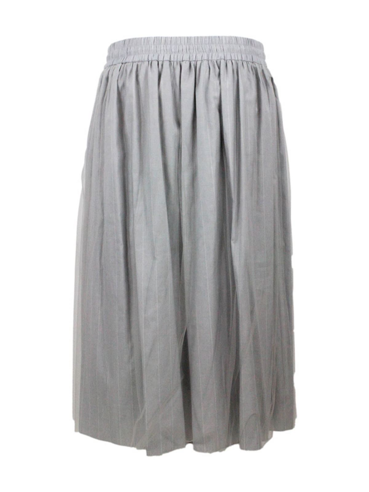 gray gathered skirt