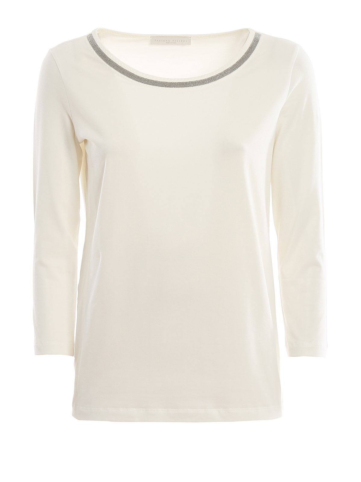 Fabiana Filippi Embellished T-Shirt In White | ModeSens