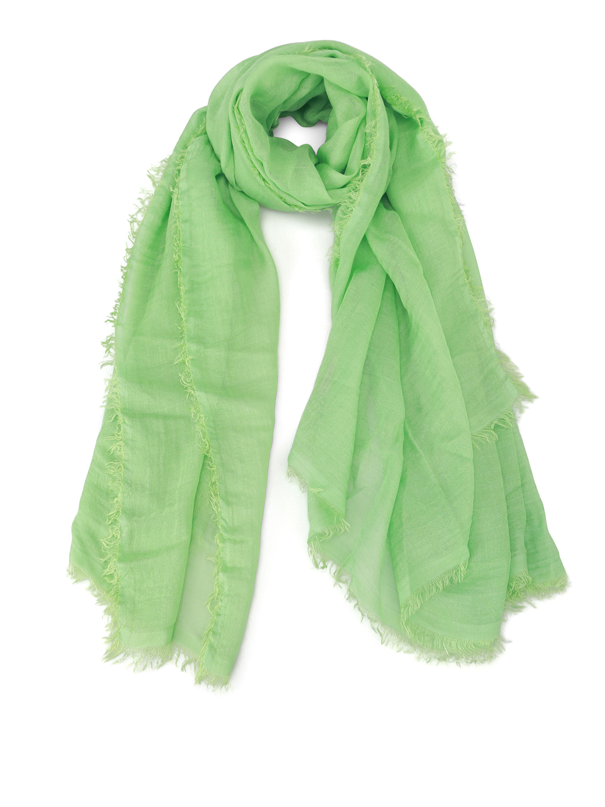 Stoles & Shawls Faliero Sarti - Jurin modal & cashmere green shawl ...