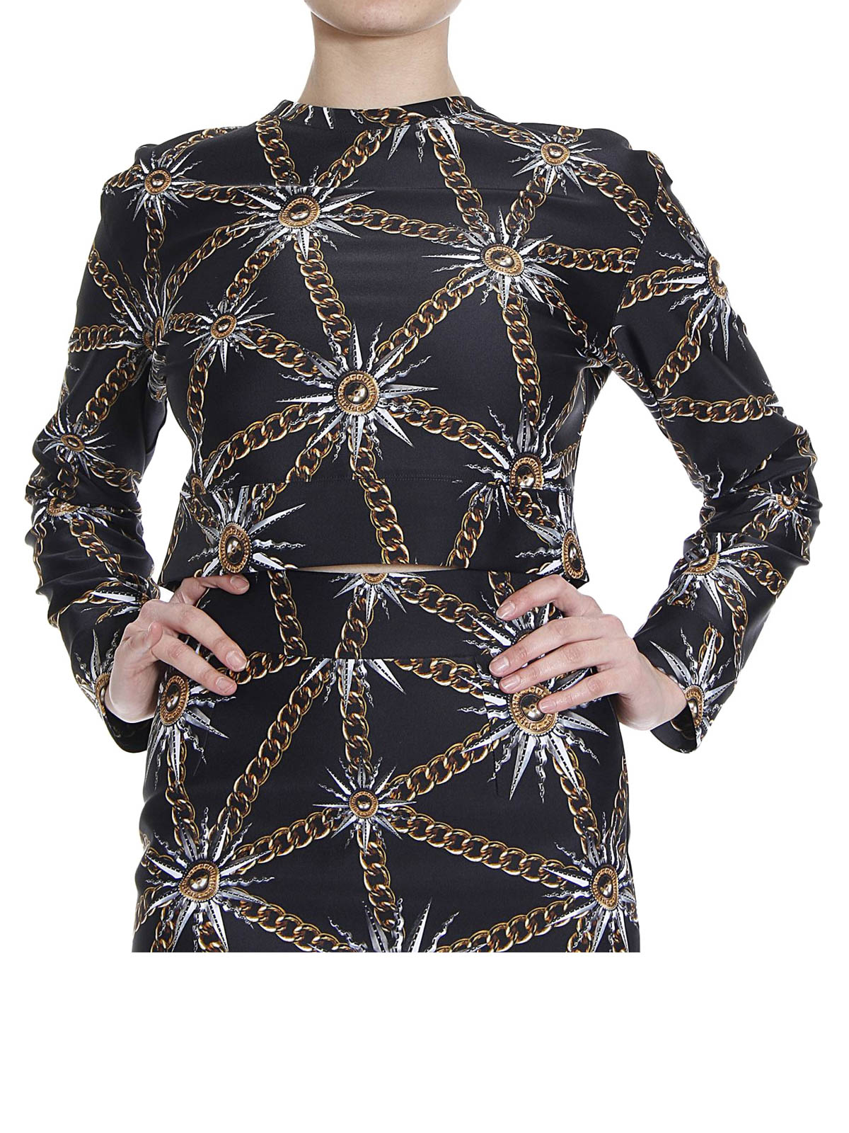 chain print sweatshirt