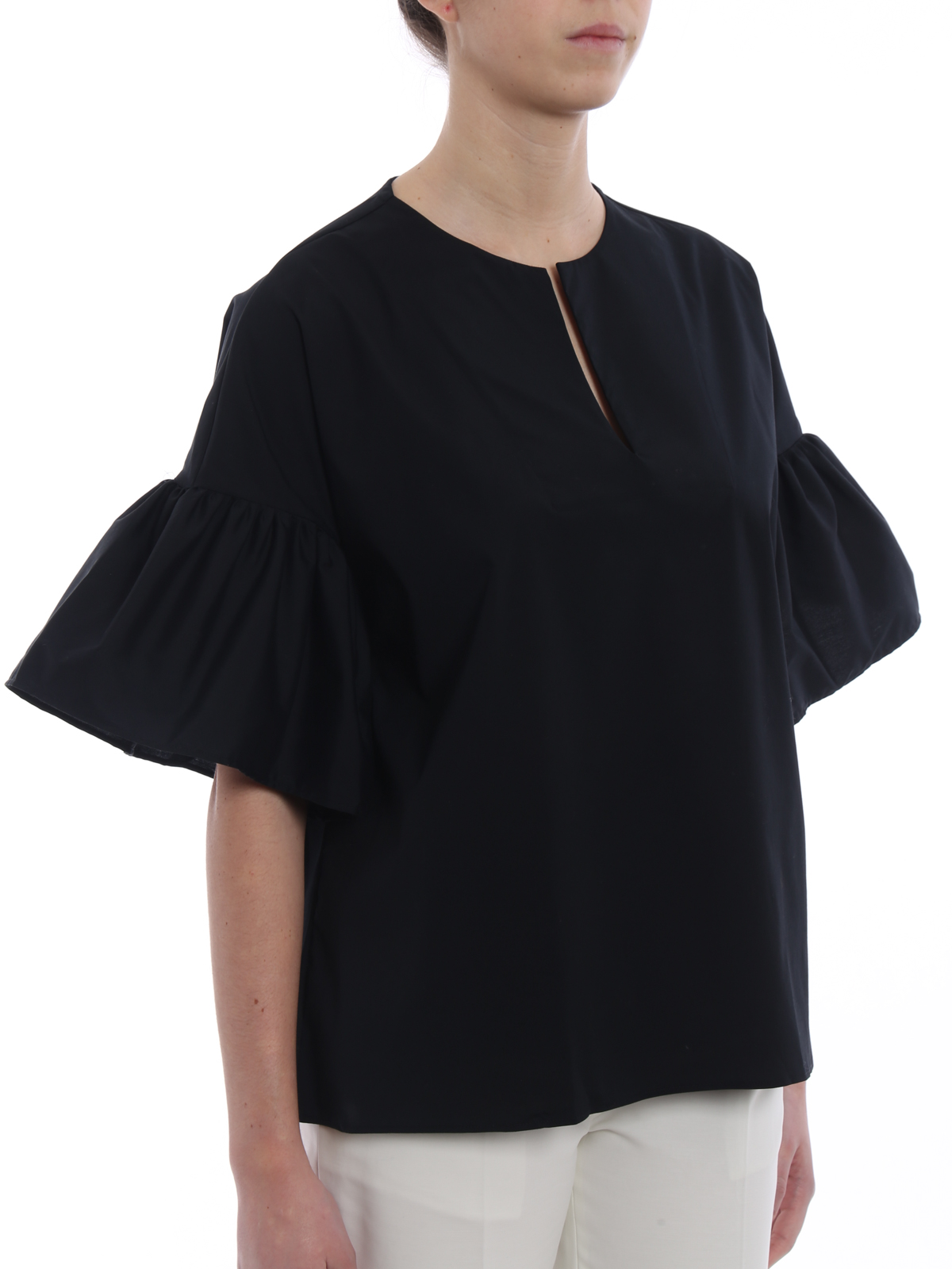 black poplin blouse