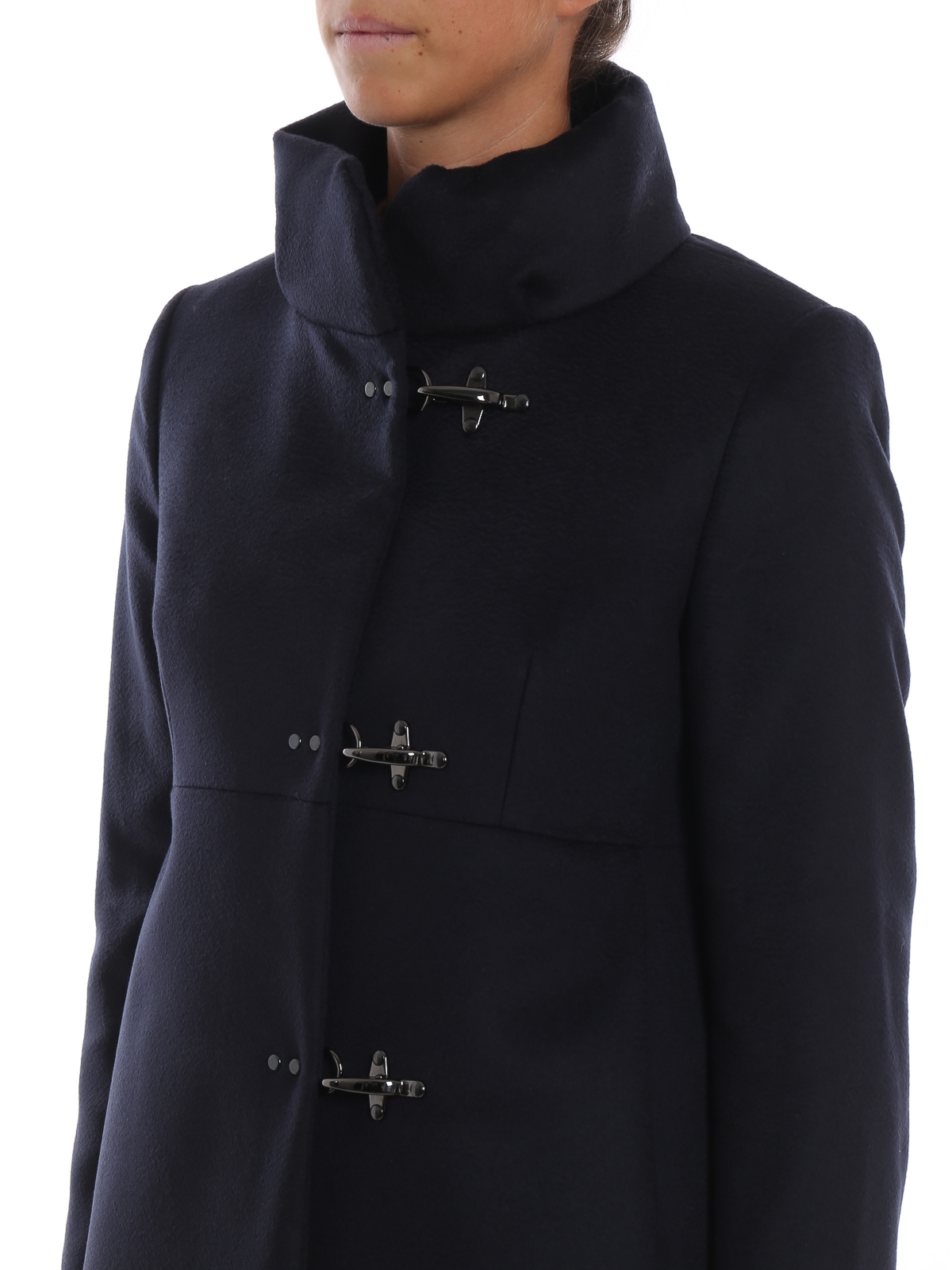 Short coats Fay - Romantic blue wool and cashmere coat - NAW5037Y050QAYU807