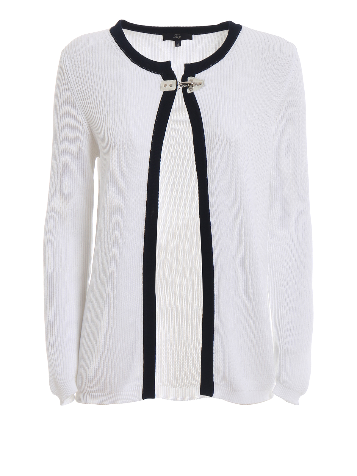 Cardigans Fay - White ribbed cotton 