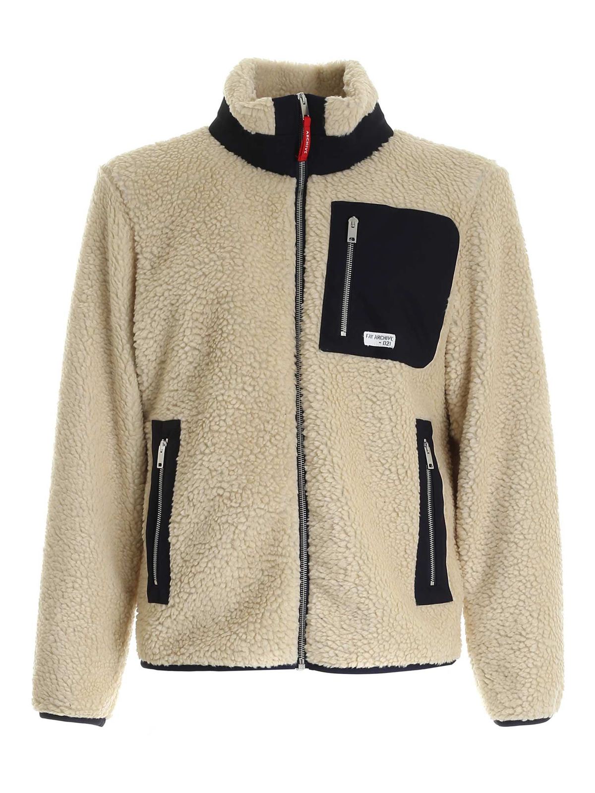 Fay TEDDY-EFFECT JACKET WITH POCKETS