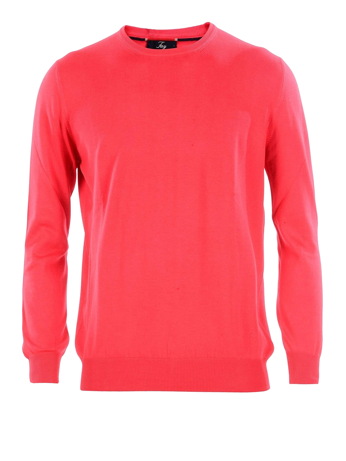 Download Fay - Light red cotton crew neck sweater - crew necks - NMMC136241TBLRR004
