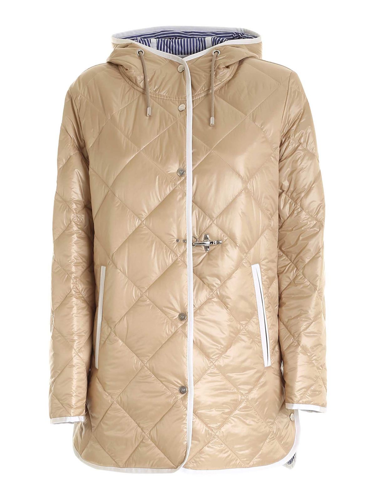 Fay - Quilted parka in beige - padded coats - NAW25423530TEX3311