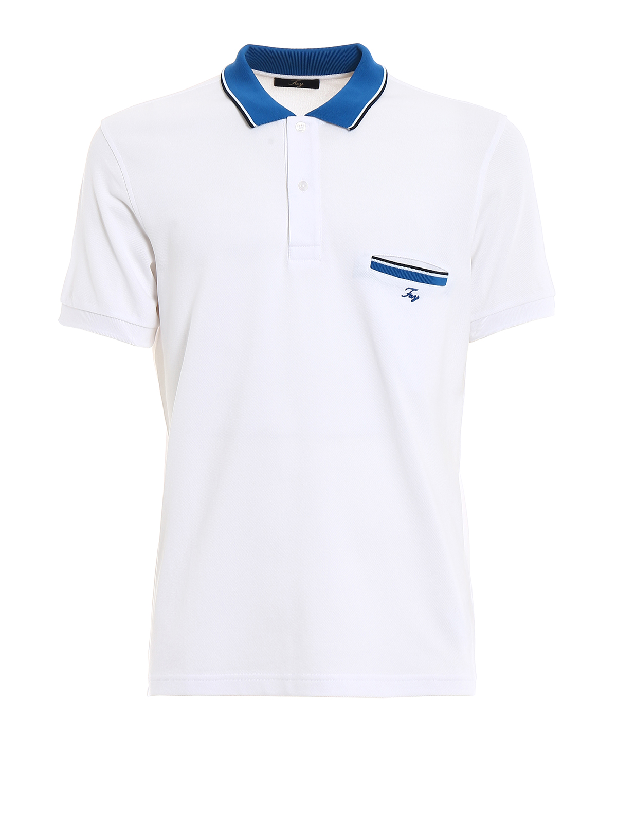 Fay - White polo shirt with pocket - polo shirts - NPMB2361510HPAB001