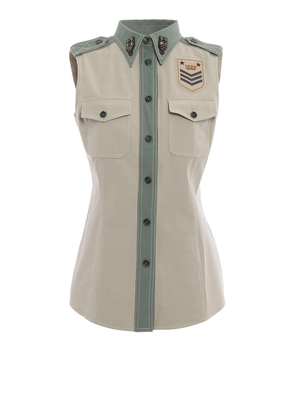 Army style sleeveless shirt 