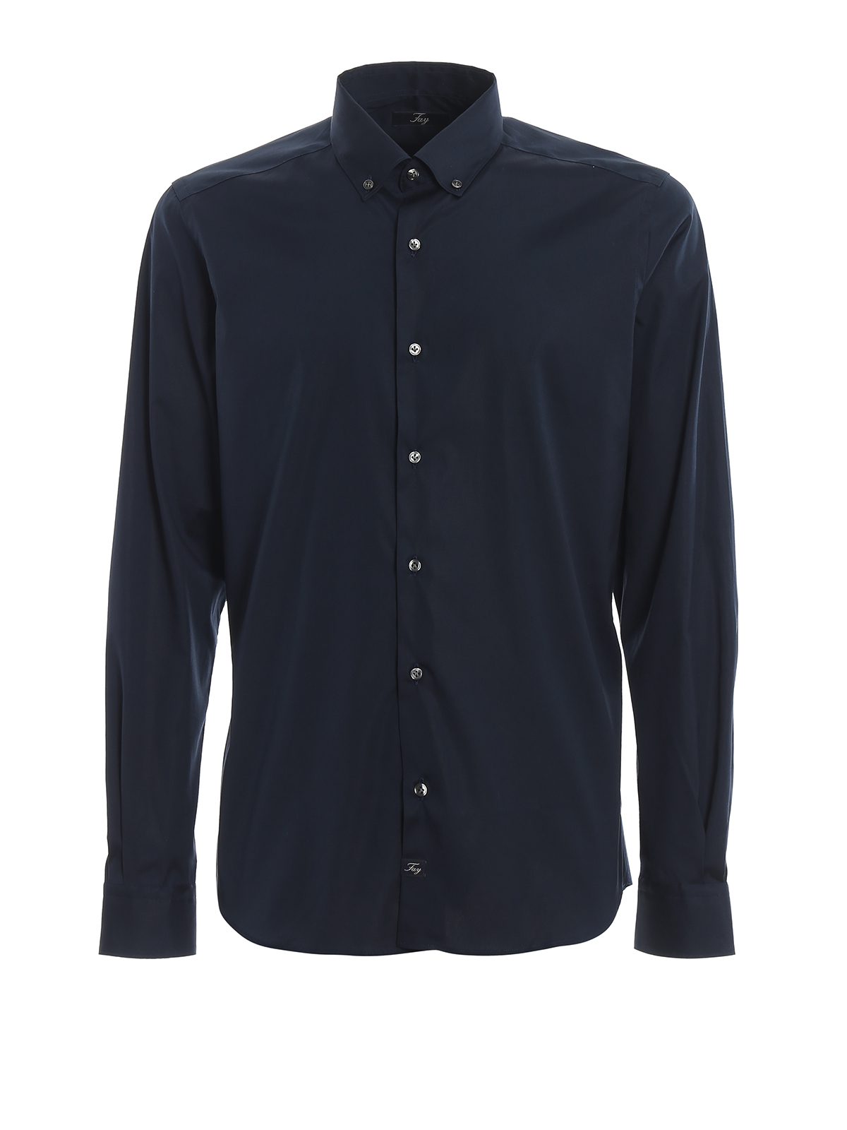 Fay Blue Cotton Button-Down Shirt | ModeSens