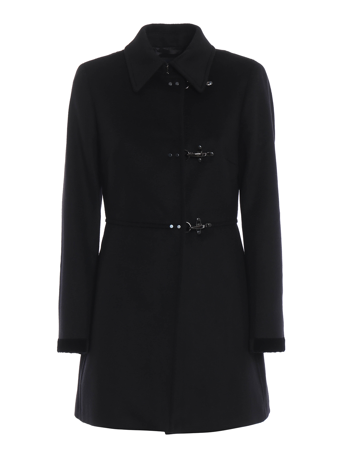 Fay - Black wool and cashmere cloth coat - short coats - NAW50374020QAYB999