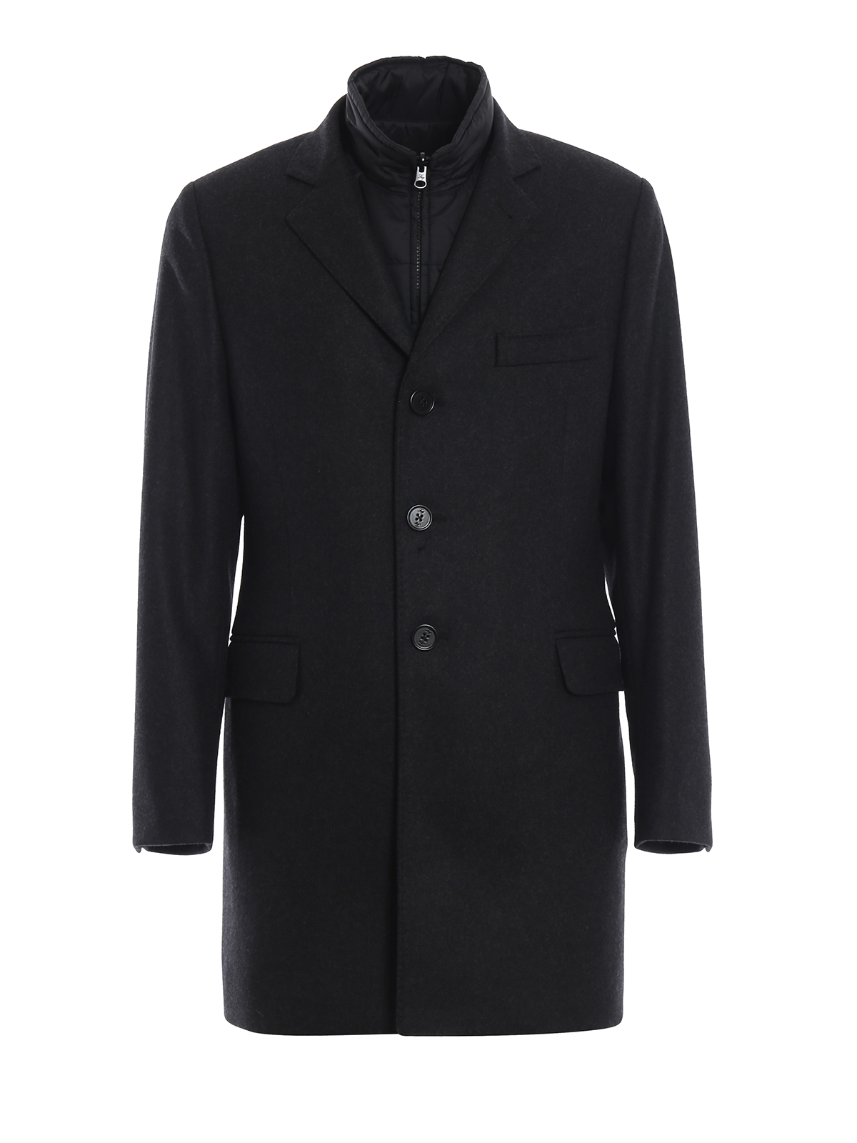 Short coats Fay - Removable vest wool and cashmere coat ...