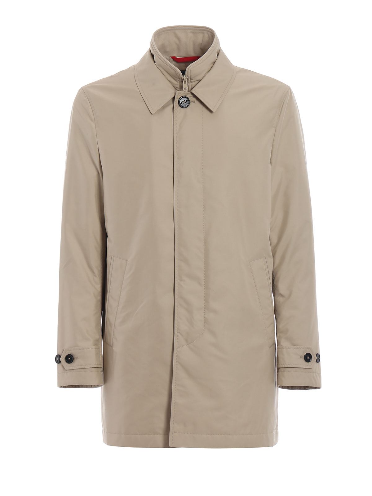 Fay - Morning tech fabric beige padded trench coat - trench coats ...