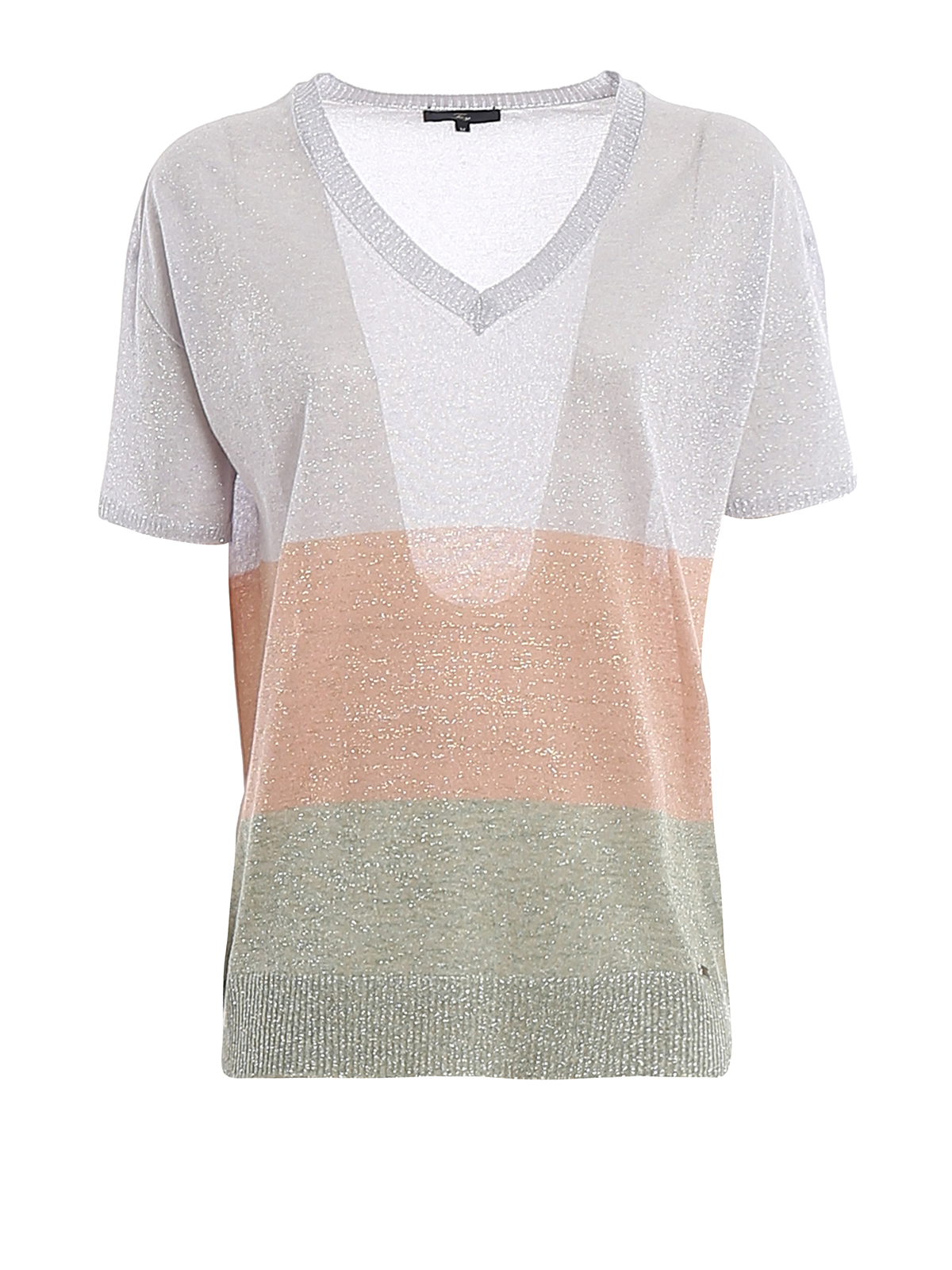 FAY COLOUR BLOCK SHORT SLEEVES SWEATER