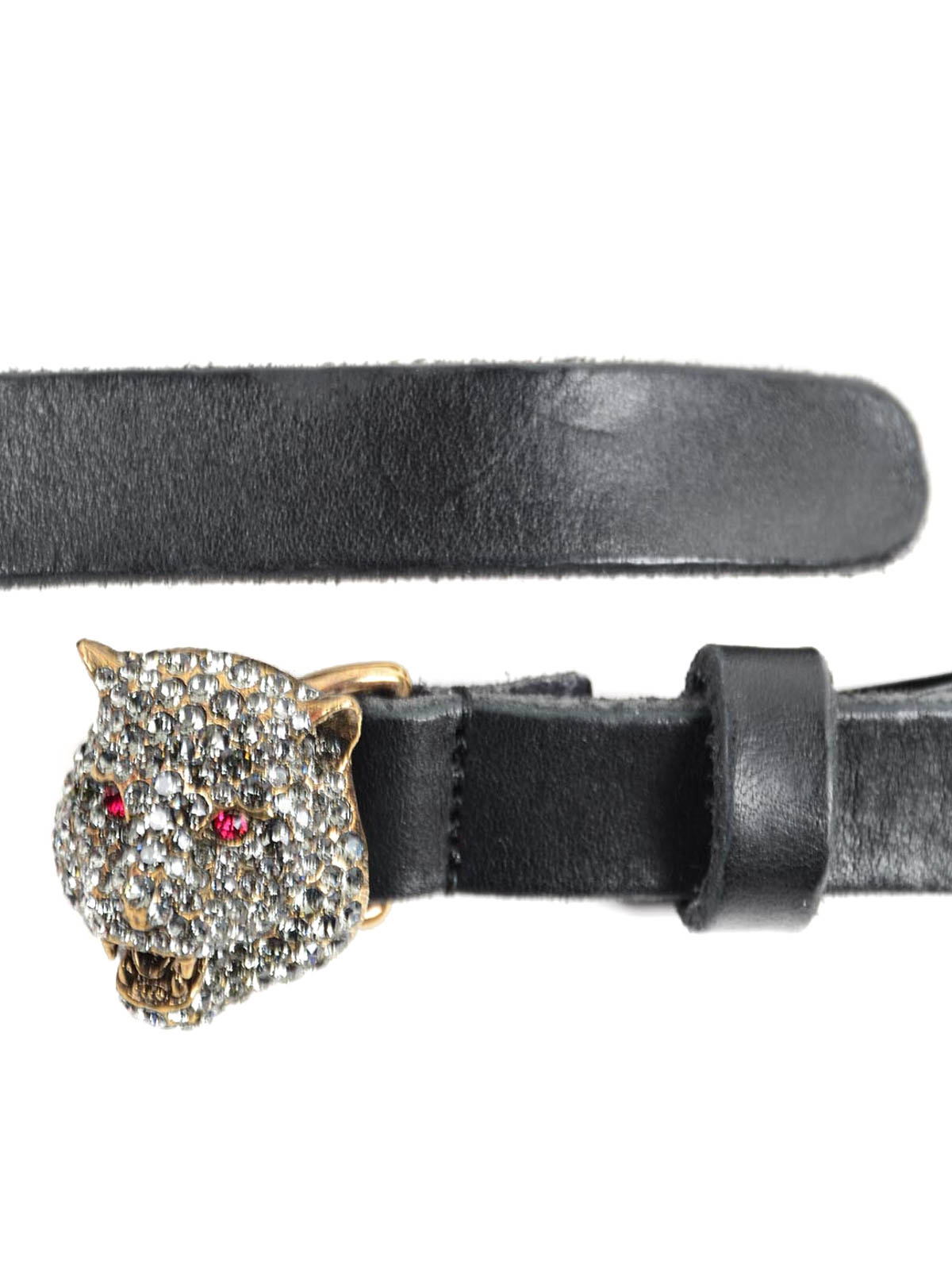 leather belt with feline head