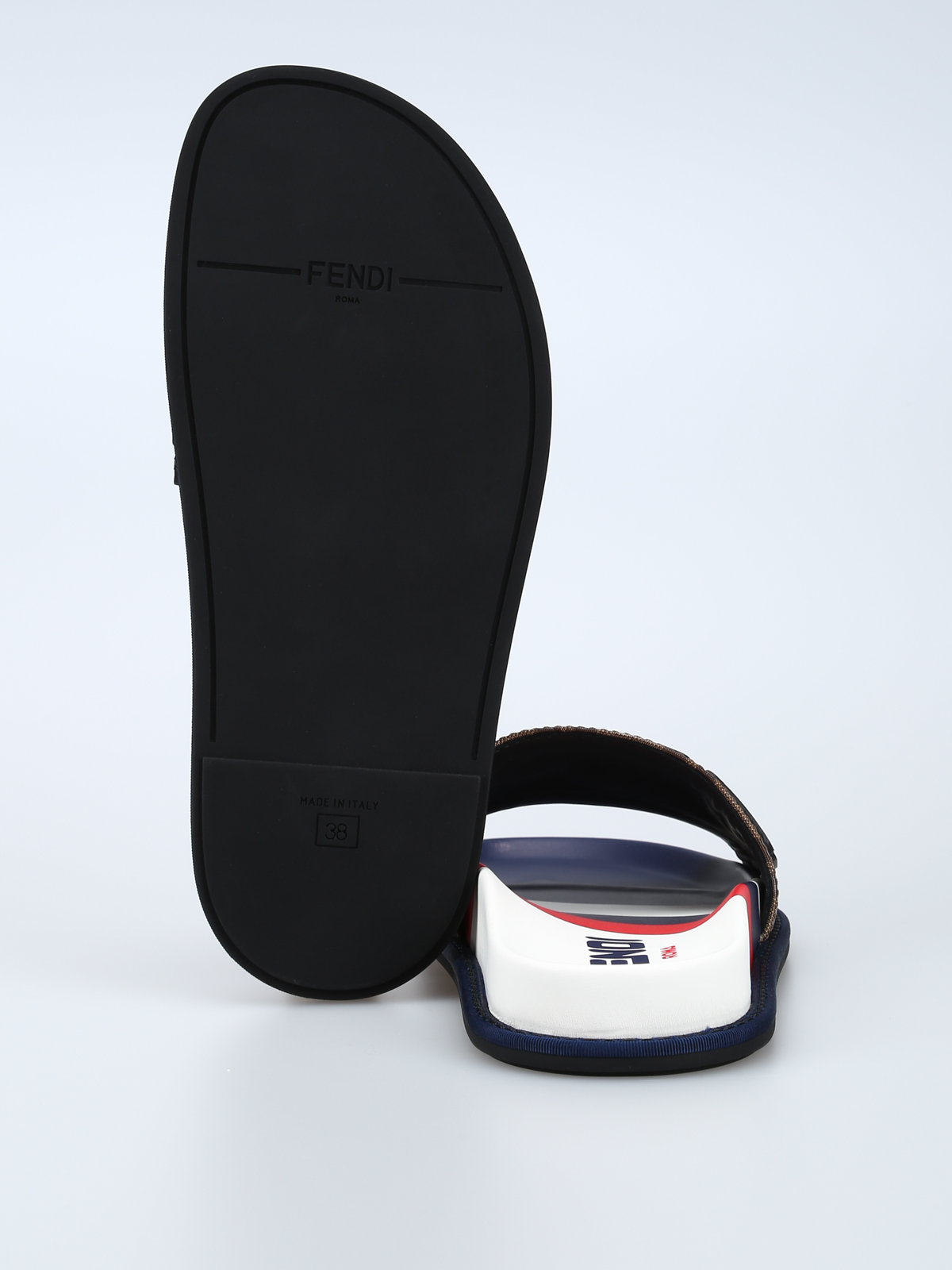 fendi ff fabric slides