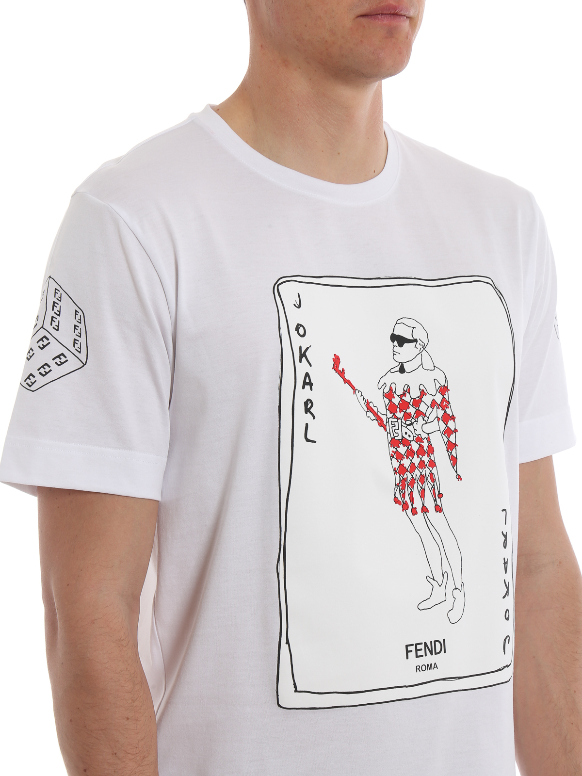 Fendi - Jokarl print white T-shirt - تی 