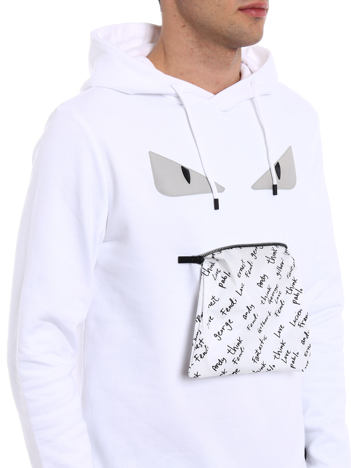 سویشرت Fendi - Monster white cotton hoodie - FY0872A1EOF0QA0 | iKRIX