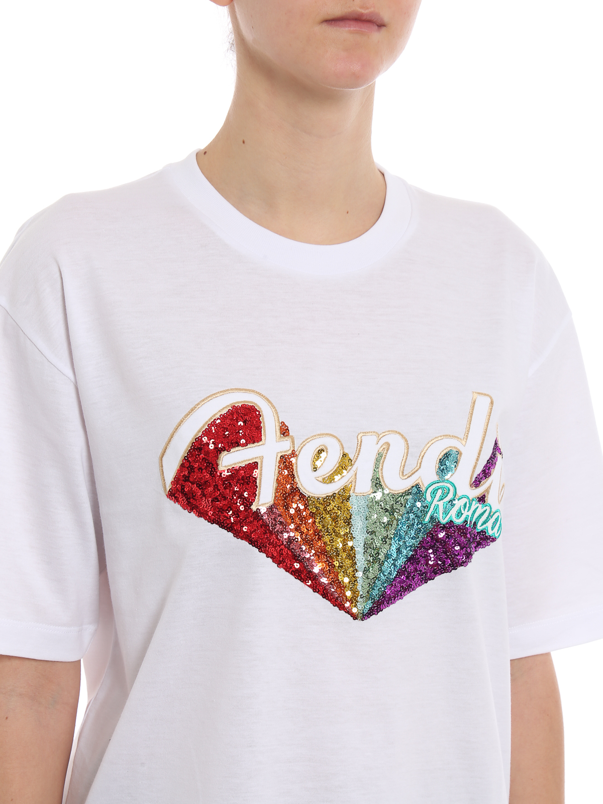 Fendi - Sequin Rainbow T-shirt - t 