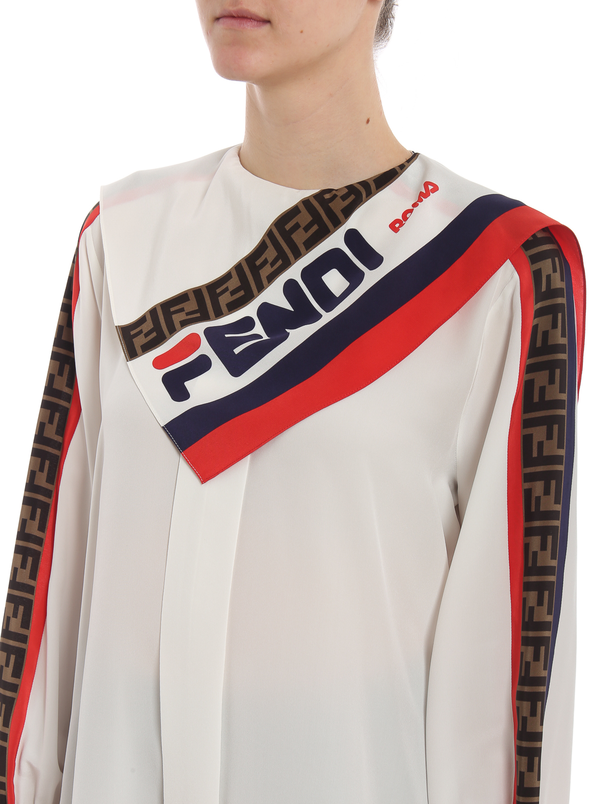 Blouses Fendi - Silk blouse with FF bands and neckcloth 