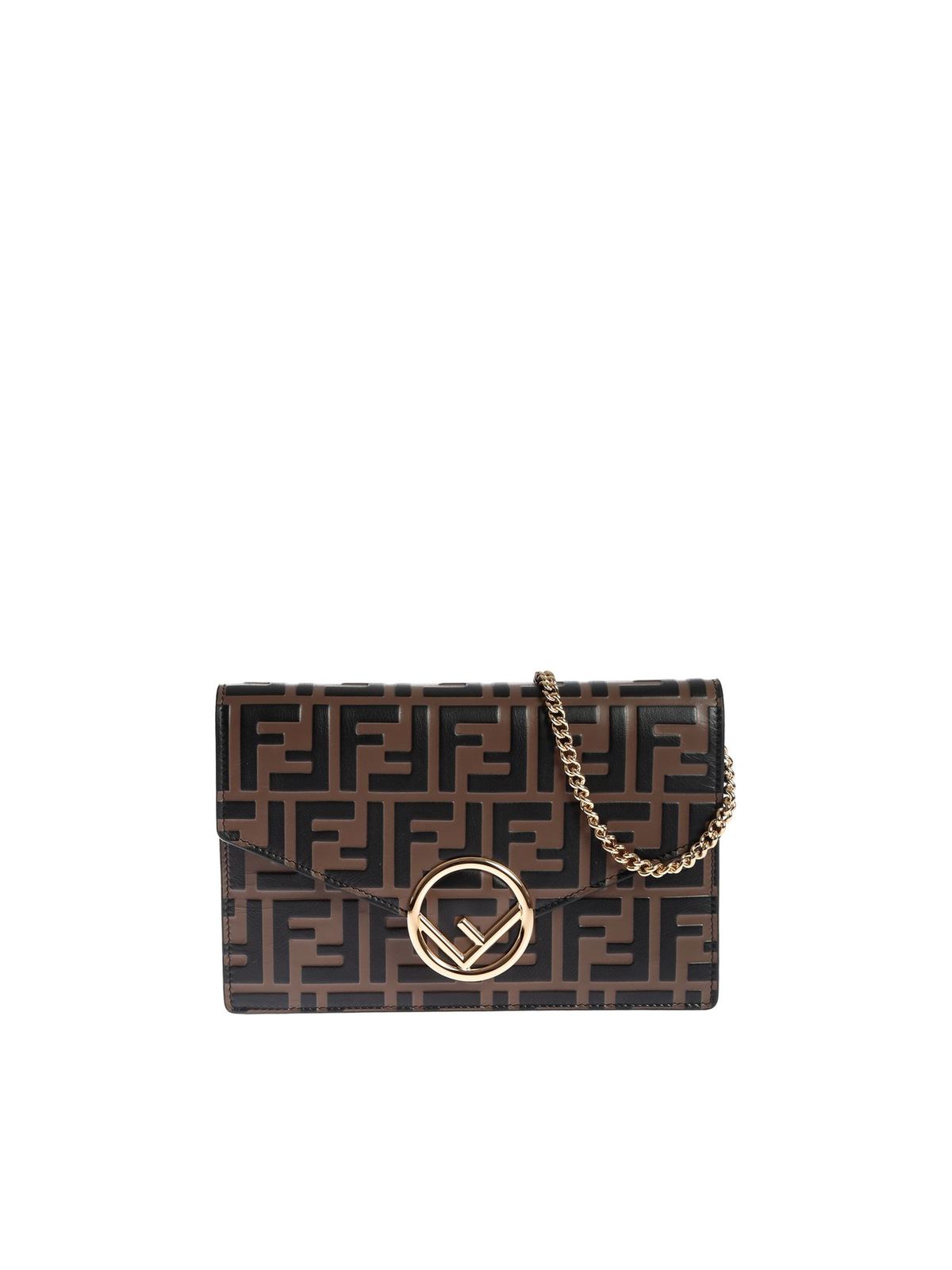 Fendi Wallet On Chain Medium Bag In Brown Ff