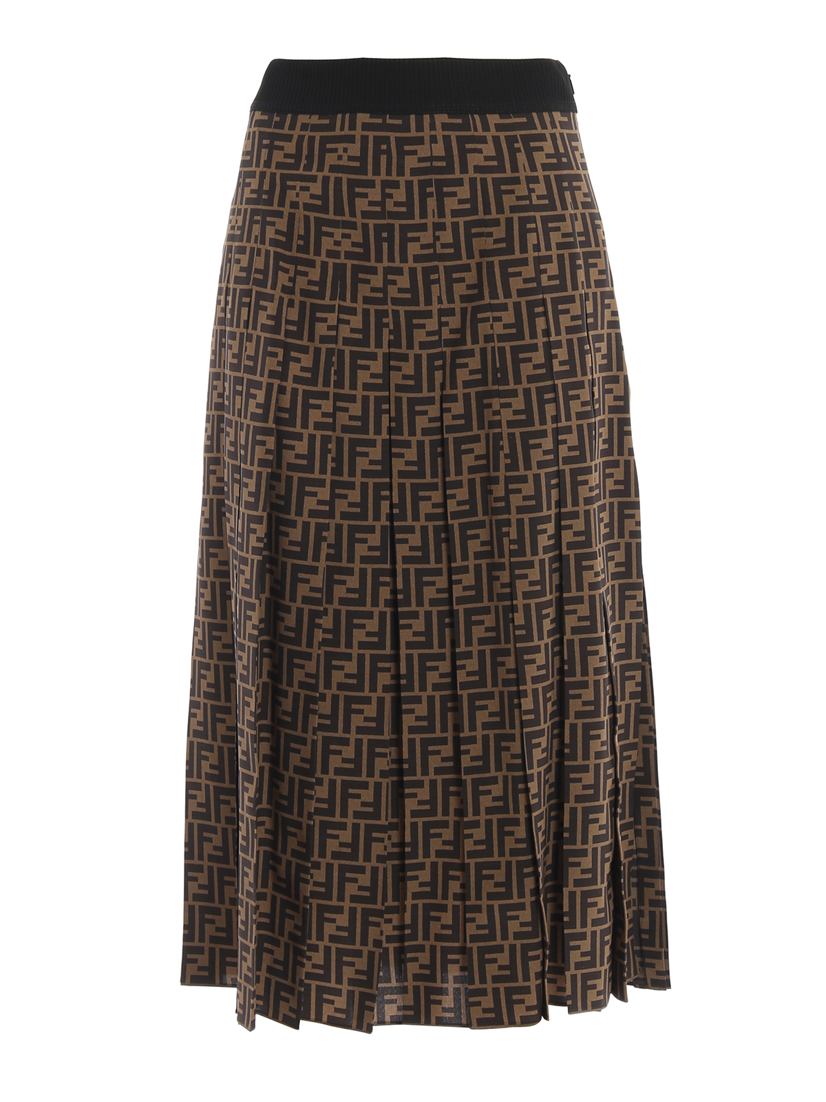 Fendi - FF pattern silk pleated midi skirt - Knee length skirts & Midi - FQ6695A271F1440