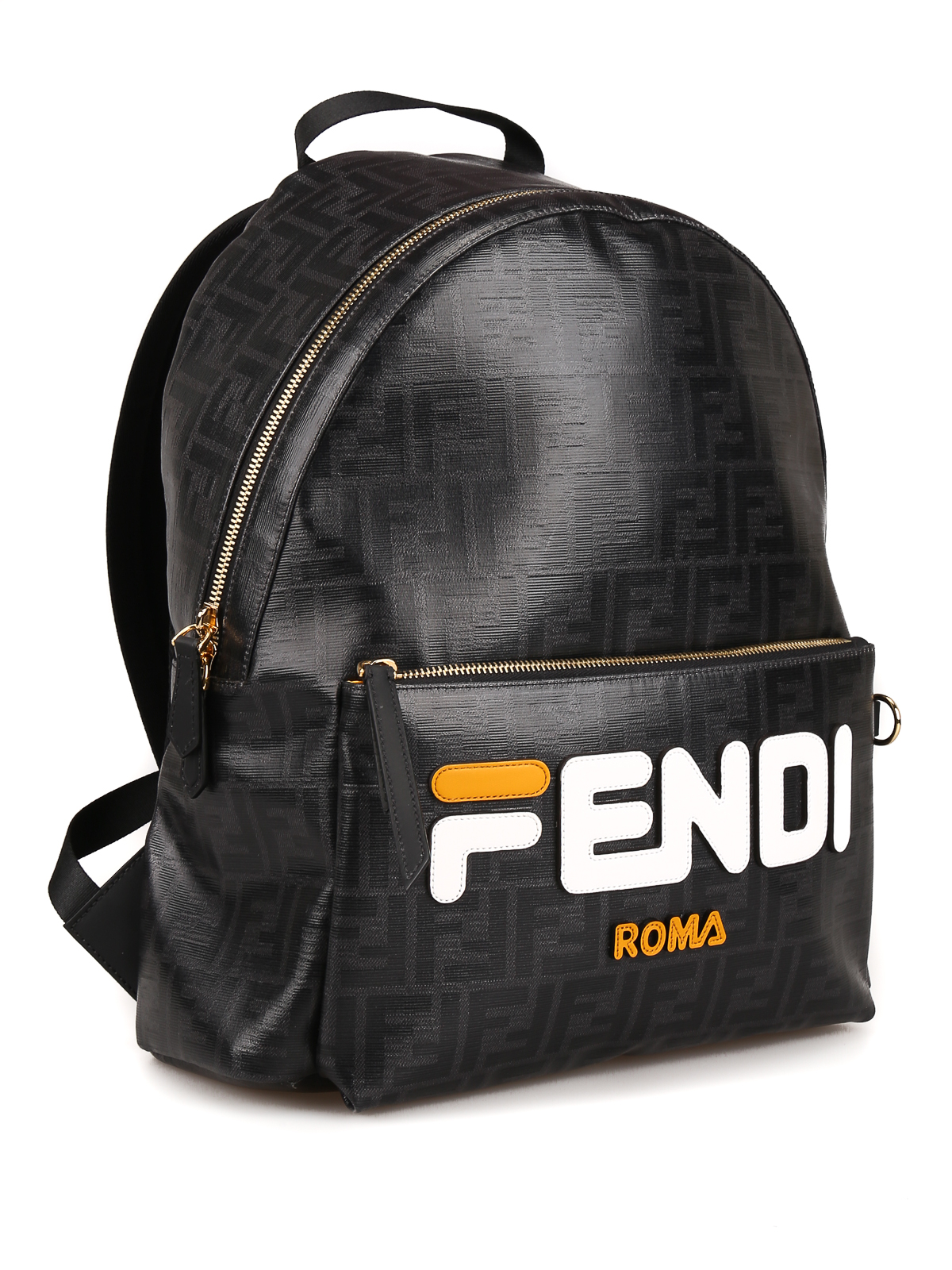 Fendi Mania black canvas backpack 