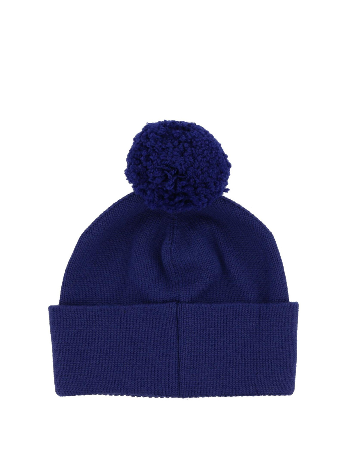 Blue wool beanie with Fendi intarsia 