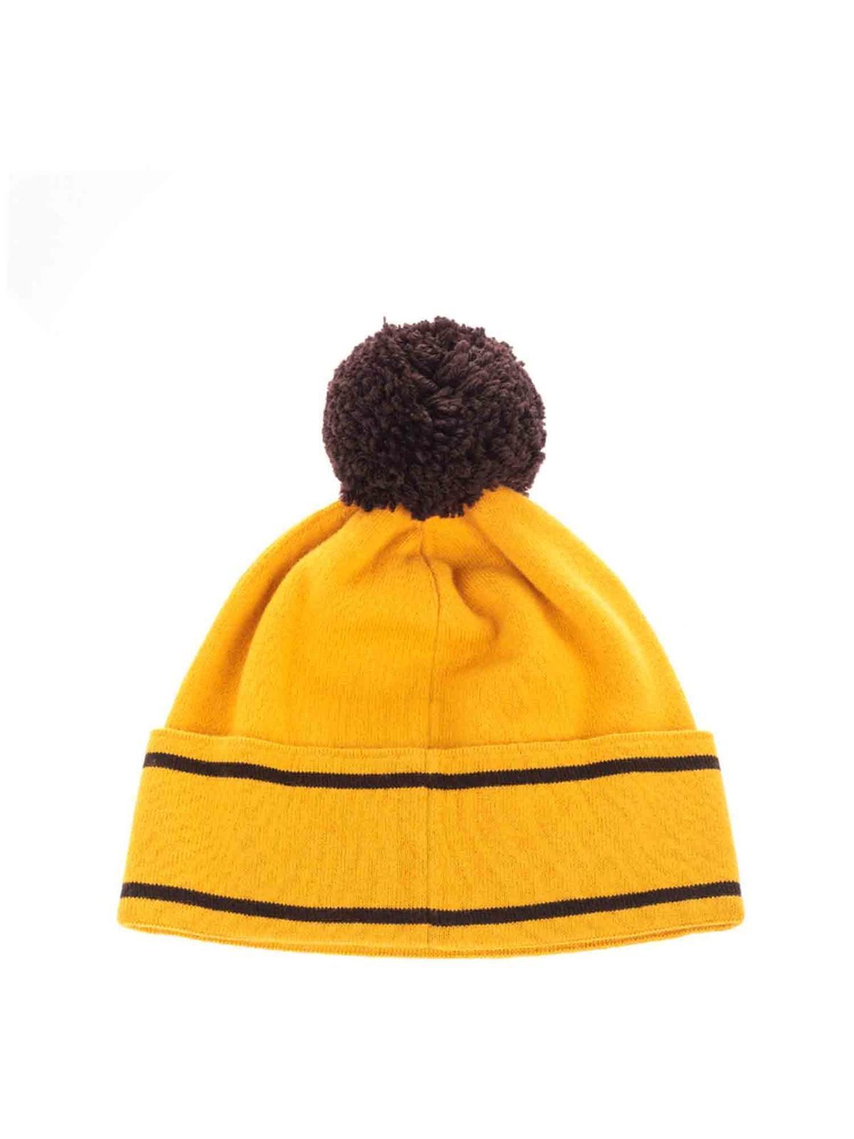 yellow black beanie