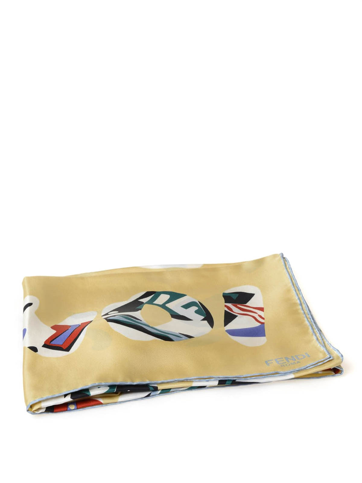 Scarves Fendi - Logo lettering silk foulard - FXT0916YT720F0QC0