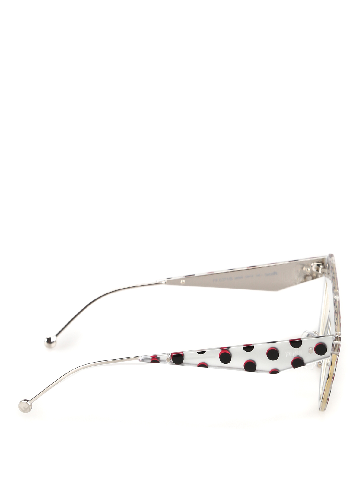 fendi white dotty half sunglasses