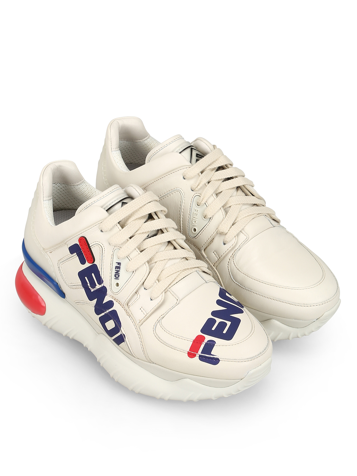 Fendi Mania leather lace up sneakers 