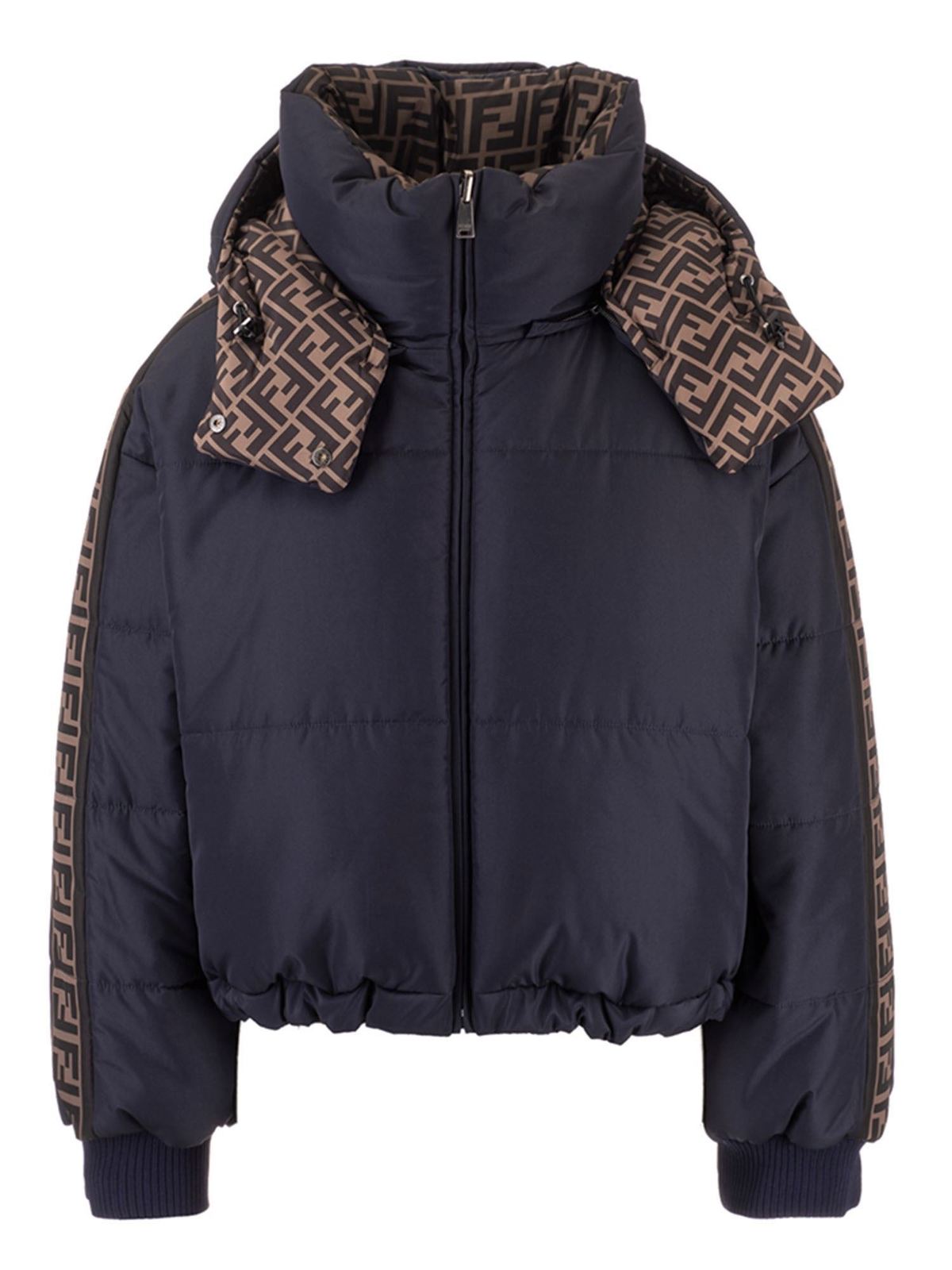 Padded coats Fendi - Reversible FF down jacket in black and brown ...