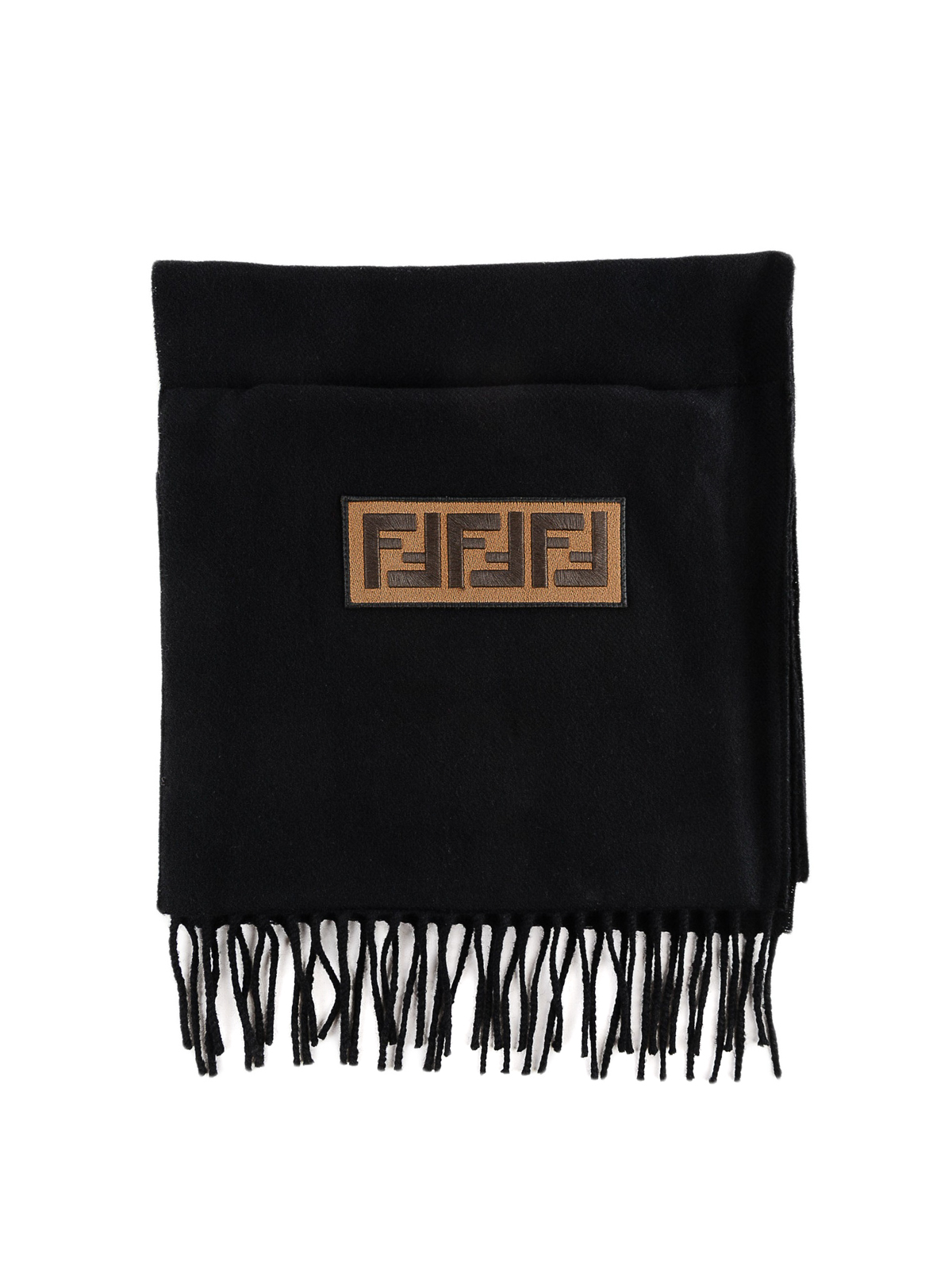 Scarves Fendi - Logo embroidered pocketed wool scarf - FXS124A45DQA1