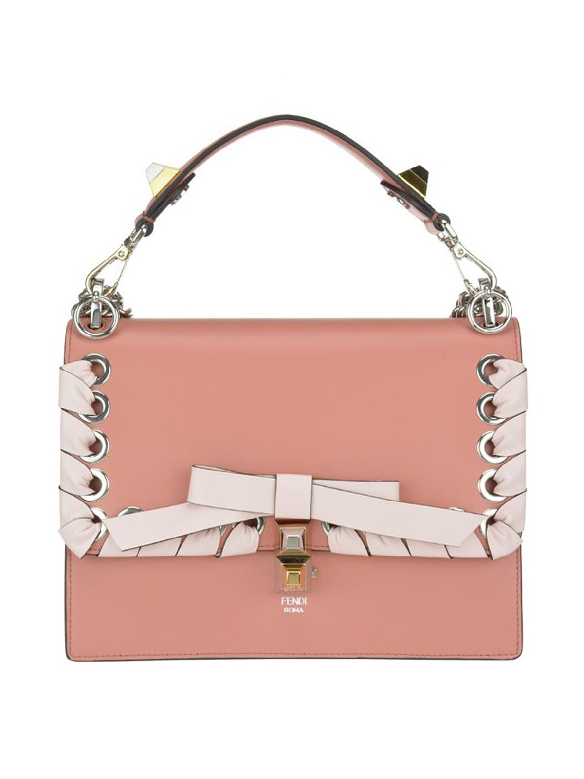 Fendi - Kan I pink leather bag with bow 