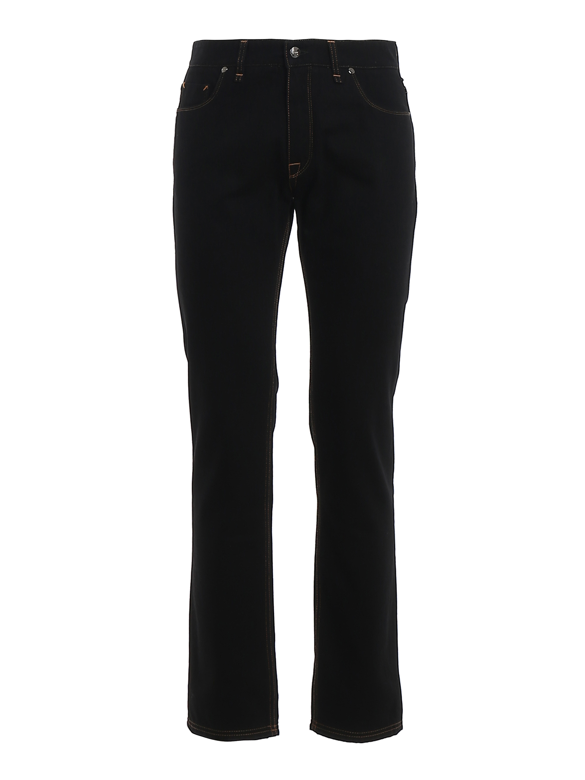 Fendi Logoed Pocket Denim Jeans In Black