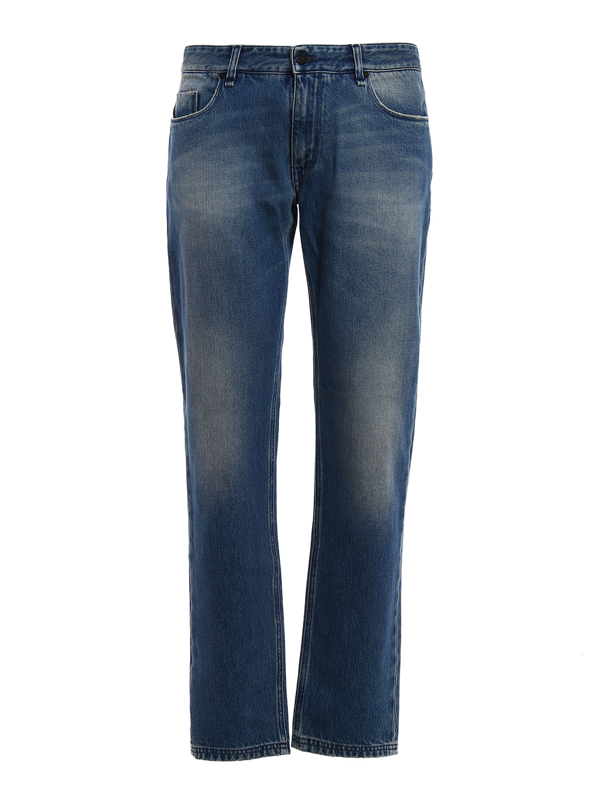Fendi - Regular embroidered pocket jeans - straight leg jeans ...