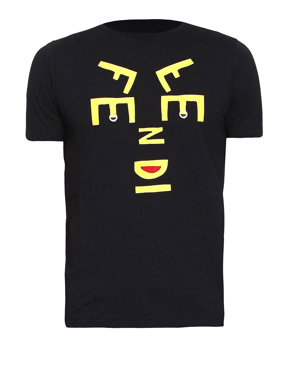T-shirts Fendi - Logo lettering print cotton T-shirt - FY0682A5CEF0QA1