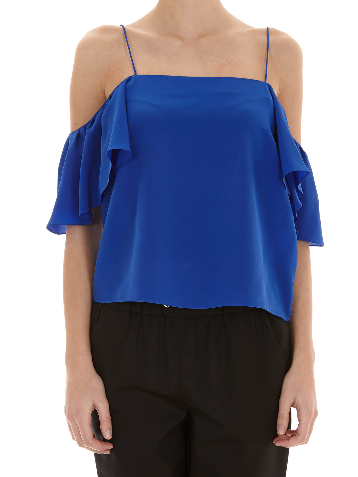 Off the shoulder flounced silk top by Fendi Tops & Tank tops Shop