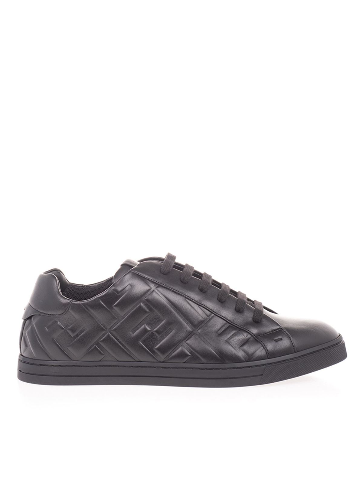 Trainers Fendi - FF logo texture sneakers in black - 7E1374ABNSF0ABB